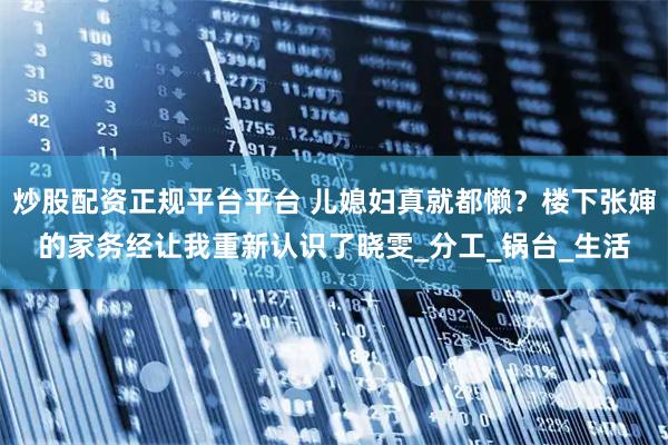 炒股配资正规平台平台 儿媳妇真就都懒？楼下张婶的家务经让我重新认识了晓雯_分工_锅台_生活