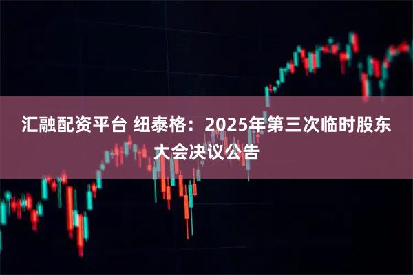 汇融配资平台 纽泰格：2025年第三次临时股东大会决议公告